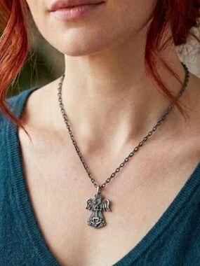 Artisan Hand-Inscribed "Faith" Angel Pendant Necklace by MARCIE